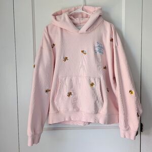 Teddy Fresh Angel Bears Embroidered Pullover Pink Hoodie Sweater Size XL 🧸